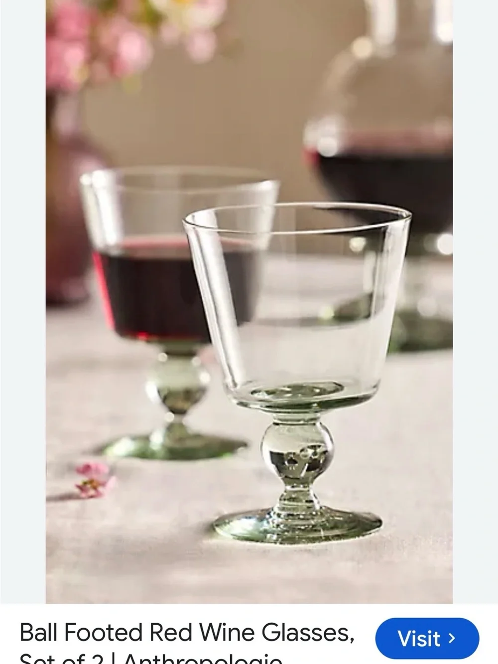 Threshold by Studio McGee Green Goblet Glasses - Set of 4
